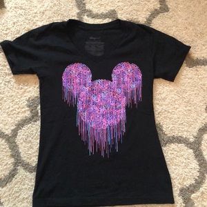 Black and multi color Mickey Mouse shirt